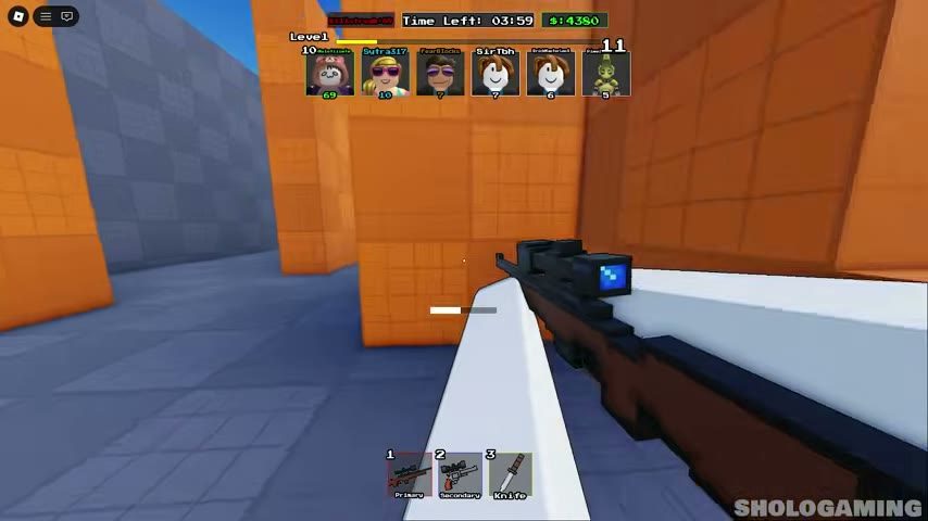 Retaking a lane with the sniper up — watch the bottom slots before you push